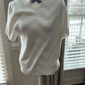 Abercrombie & Fitch Cream Chevron Short Sleeve Tee